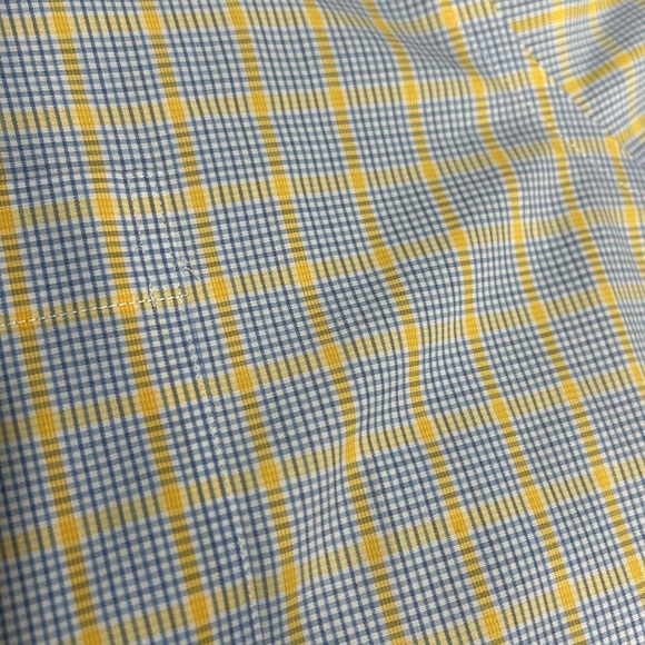 PAUL FREDRICK MENS CLASSIC FIT DRESS SHIRT YELLOW PLAID BUTTON DOWN Sz 20-35 - Picture 8 of 9